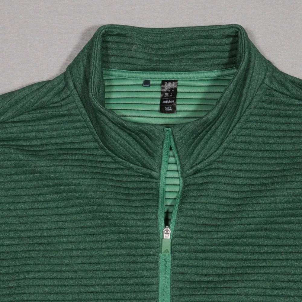 Adidas Quarter Zip Pullover Textured Performance Golf Green Men XL NWOT